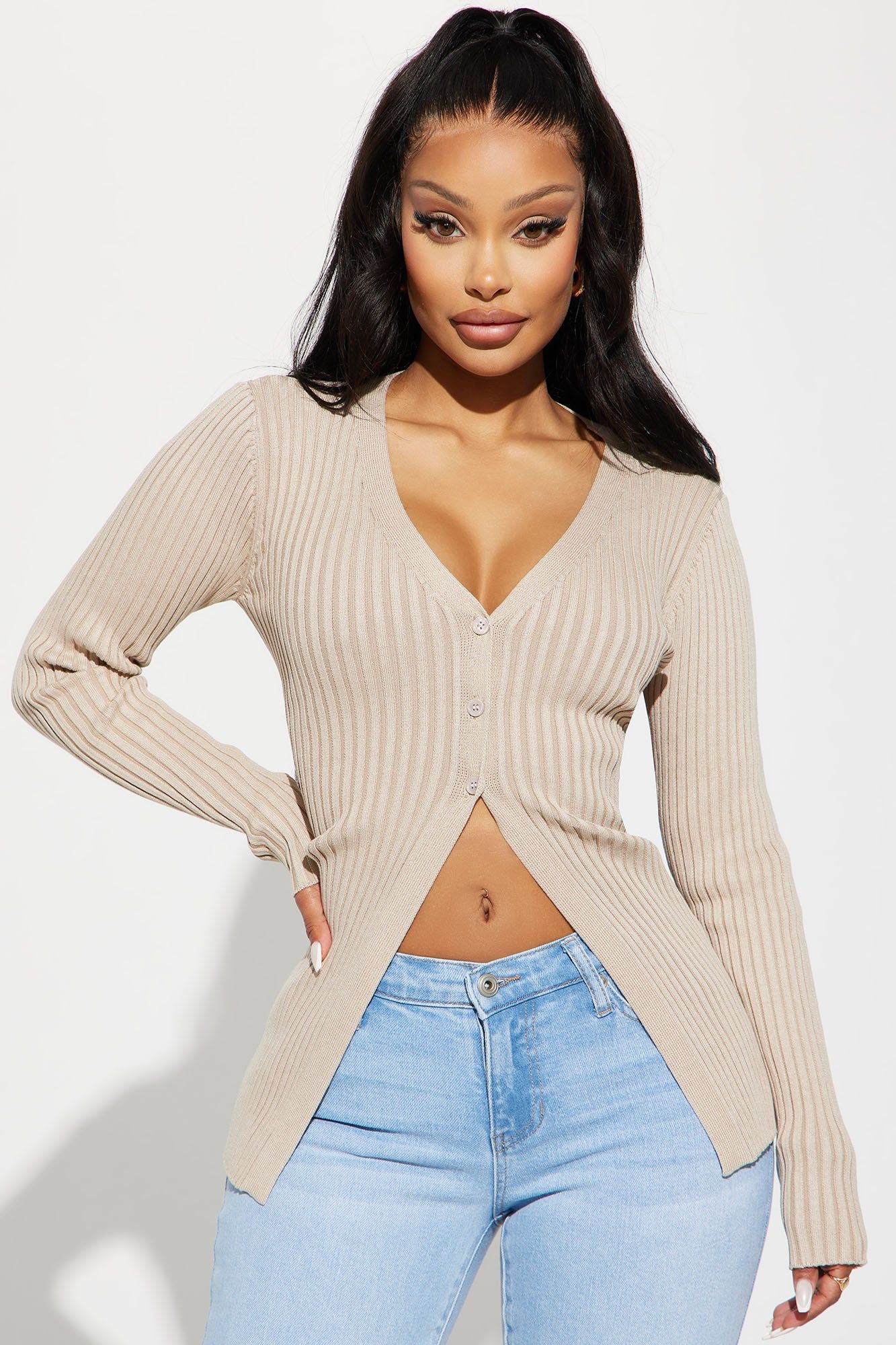 Haylie Cardigan - Oatmeal sold by Fashion Nova