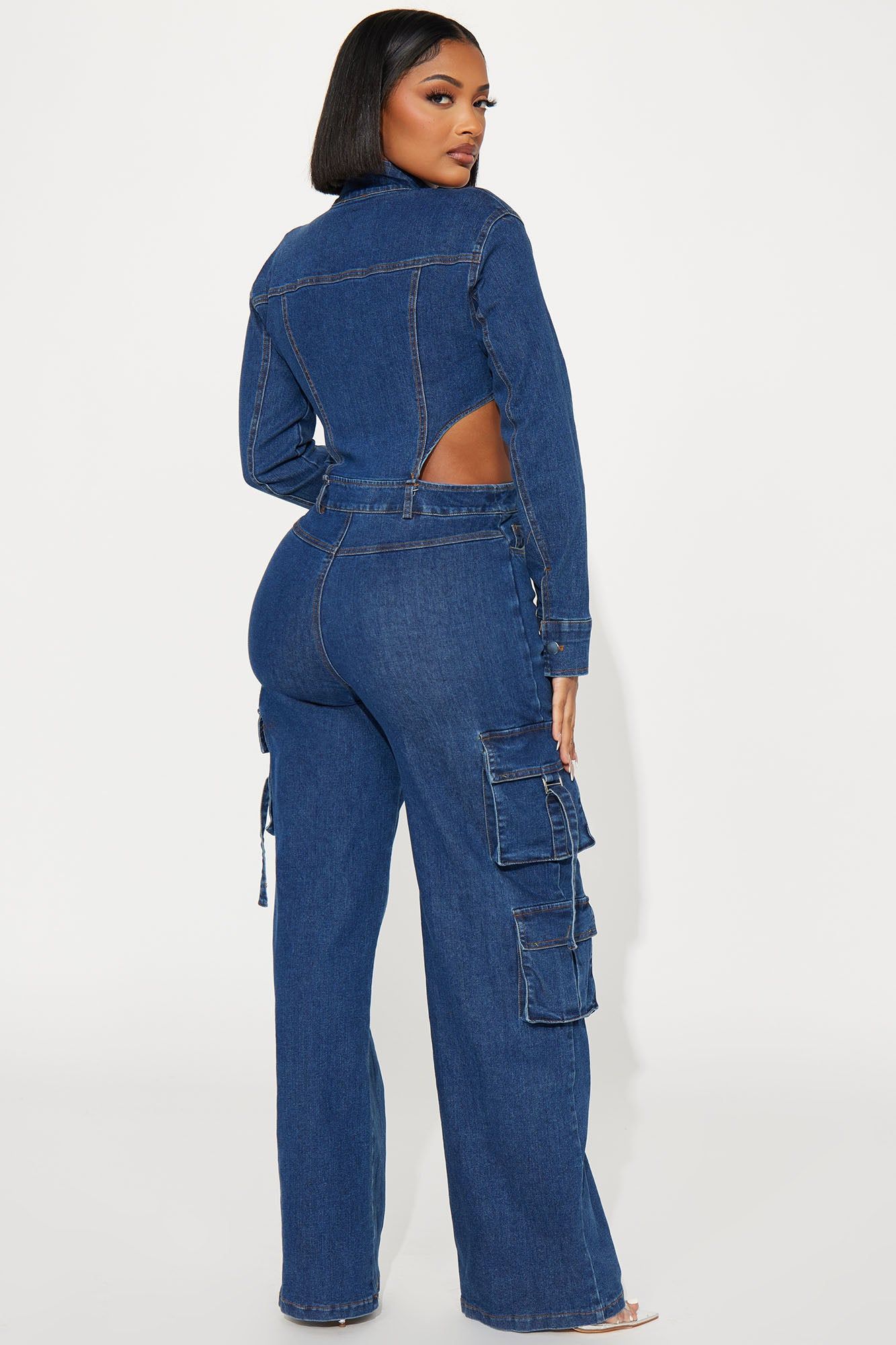 Bring The Style Denim Jumpsuit - Dark Wash sold by Fashion Nova product image thumbnail 3
