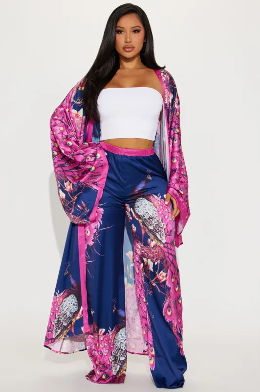 Above Status Satin Pant Set - Navy/combo sold by Fashion Nova