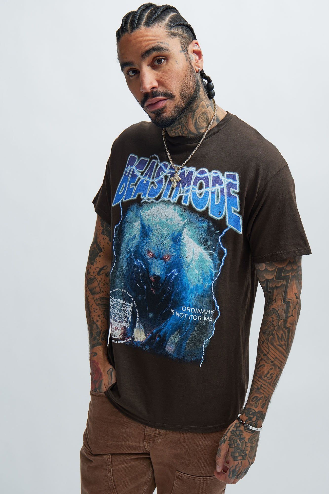 Beastmode Short Sleeve Tee - Chocolate sold by Fashion Nova