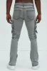 Got Do Cargo Stacked Skinny Convertible Flare Jeans - Grey sold by Fashion Nova