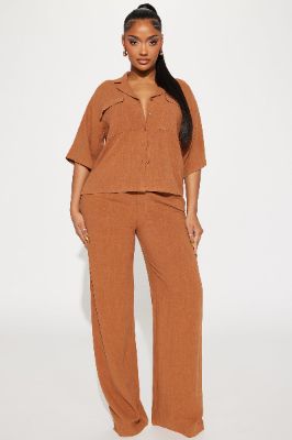 Roslyn Linen Pant Set - Cognac sold by Fashion Nova