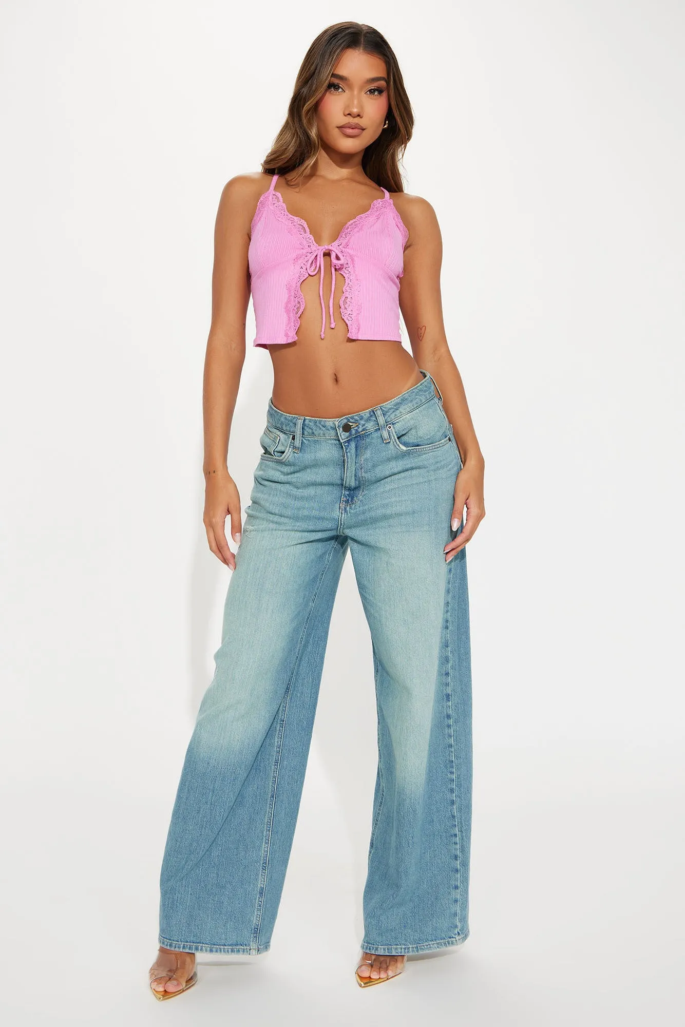 Let Me Talk Lace Top - Pink sold by Fashion Nova product image thumbnail 2