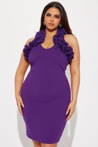 Charlotte Ruffle Midi Dress - Violet sold by Fashion Nova
