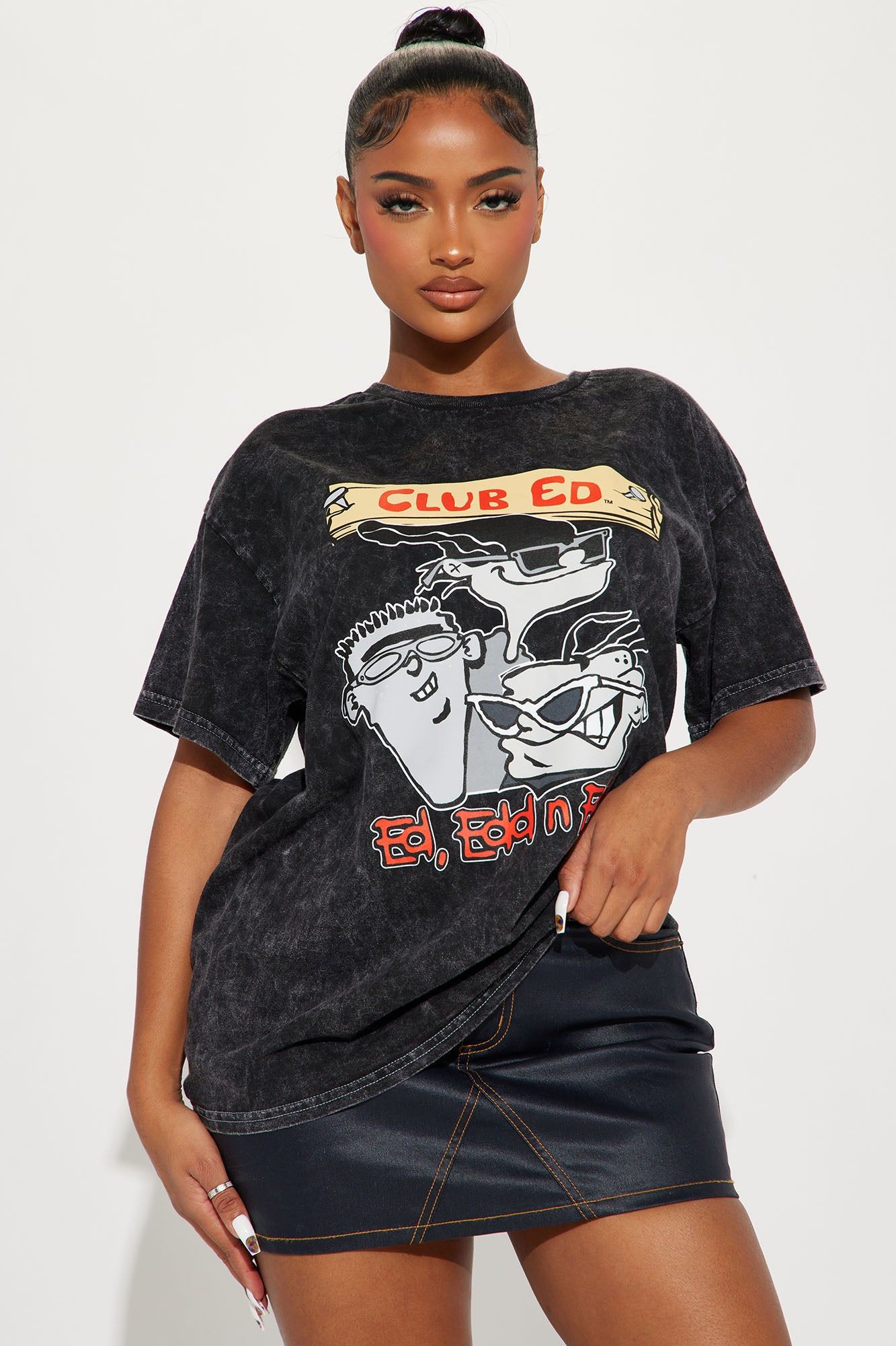 Club Ed Cartoon Network Graphic Tee - Black Wash sold by Fashion Nova