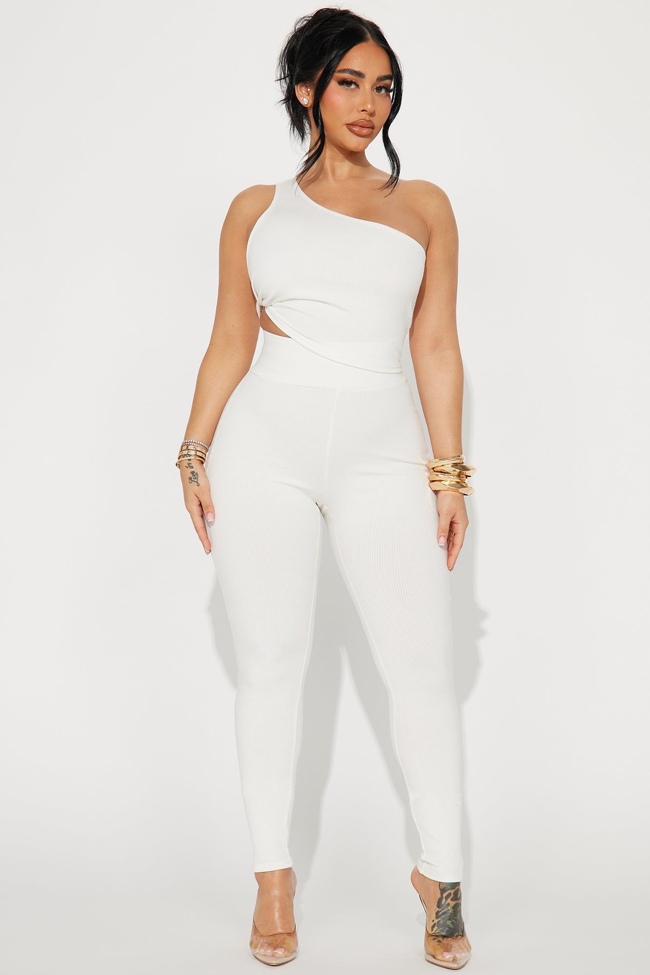 Janet Snatched Leggings - Off White sold by Fashion Nova