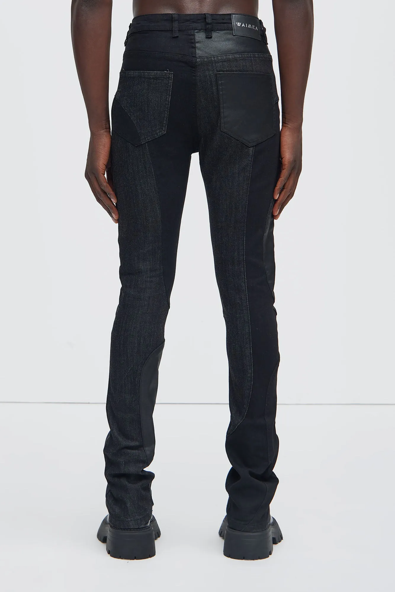 Go Down Waxed Skinny Flared Pants - Black sold by Fashion Nova product image thumbnail 4