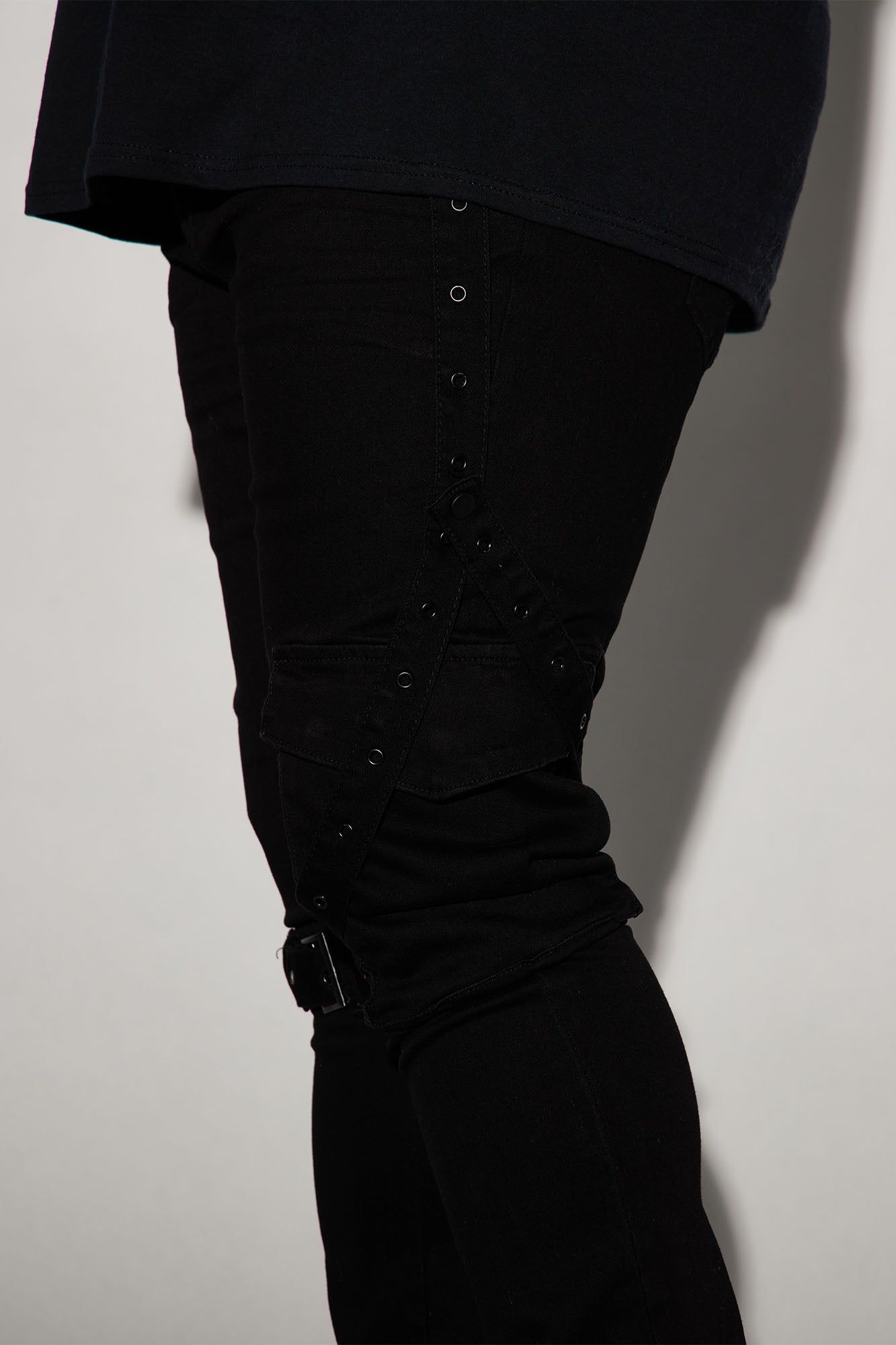 Strap Me Up Stacked Skinny Flare Jeans - Black sold by Fashion Nova product image thumbnail 3