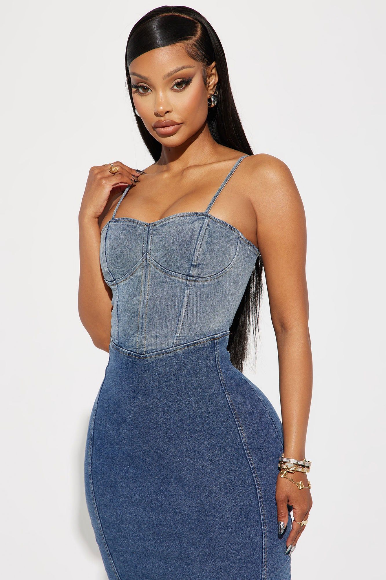 Rodeo Babe Denim Midi Dress - Blue sold by Fashion Nova product image thumbnail 2