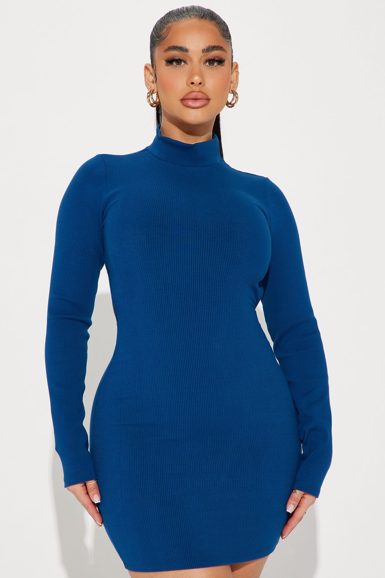 Iris Snatched Mini Dress - Navy sold by Fashion Nova