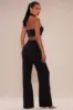 Adeline Embellished Rose Pant Set - Black sold by Fashion Nova