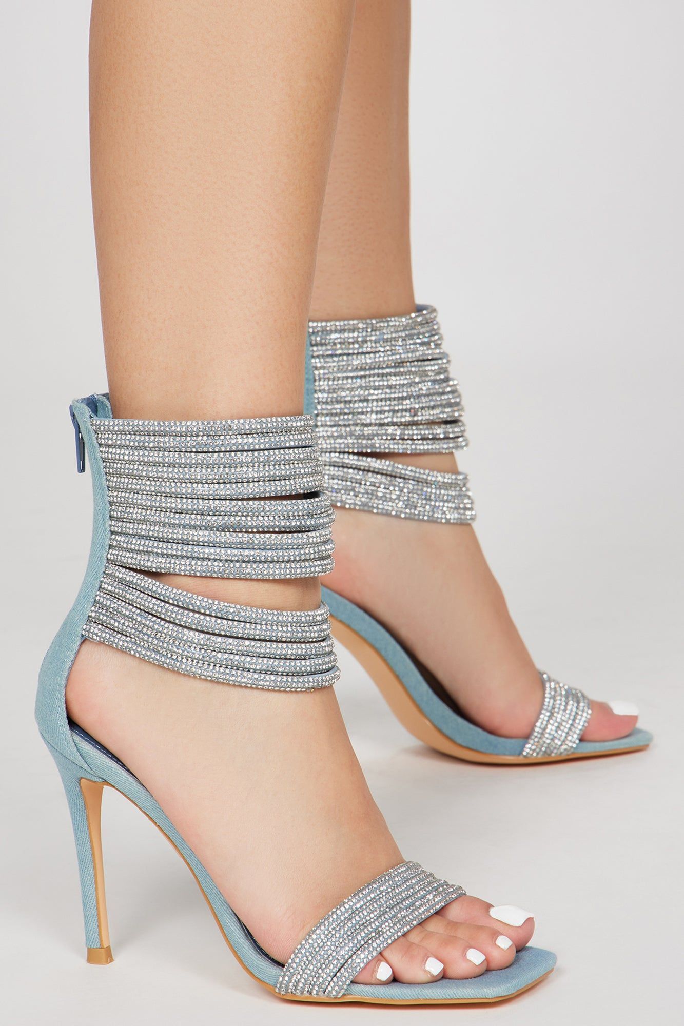 Kandi Embellished Heels - Denim sold by Fashion Nova product image thumbnail 3