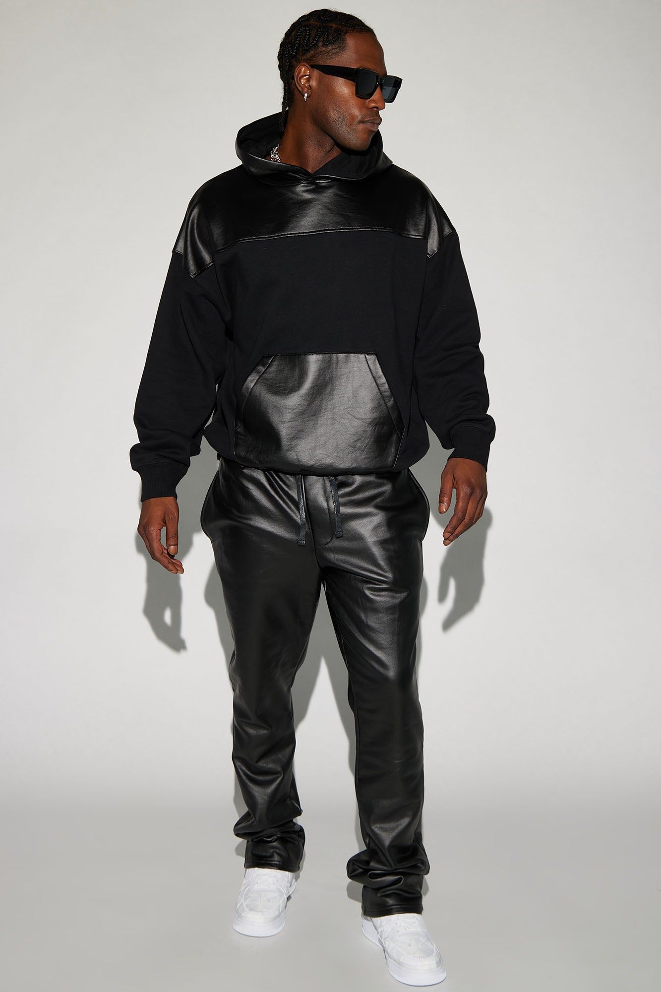 Tyson Waxed Fleece Flare Sweatpants - Black sold by Fashion Nova product image thumbnail 3