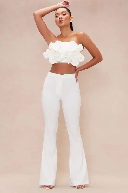 Rebekah Flower Pant Set - White sold by Fashion Nova