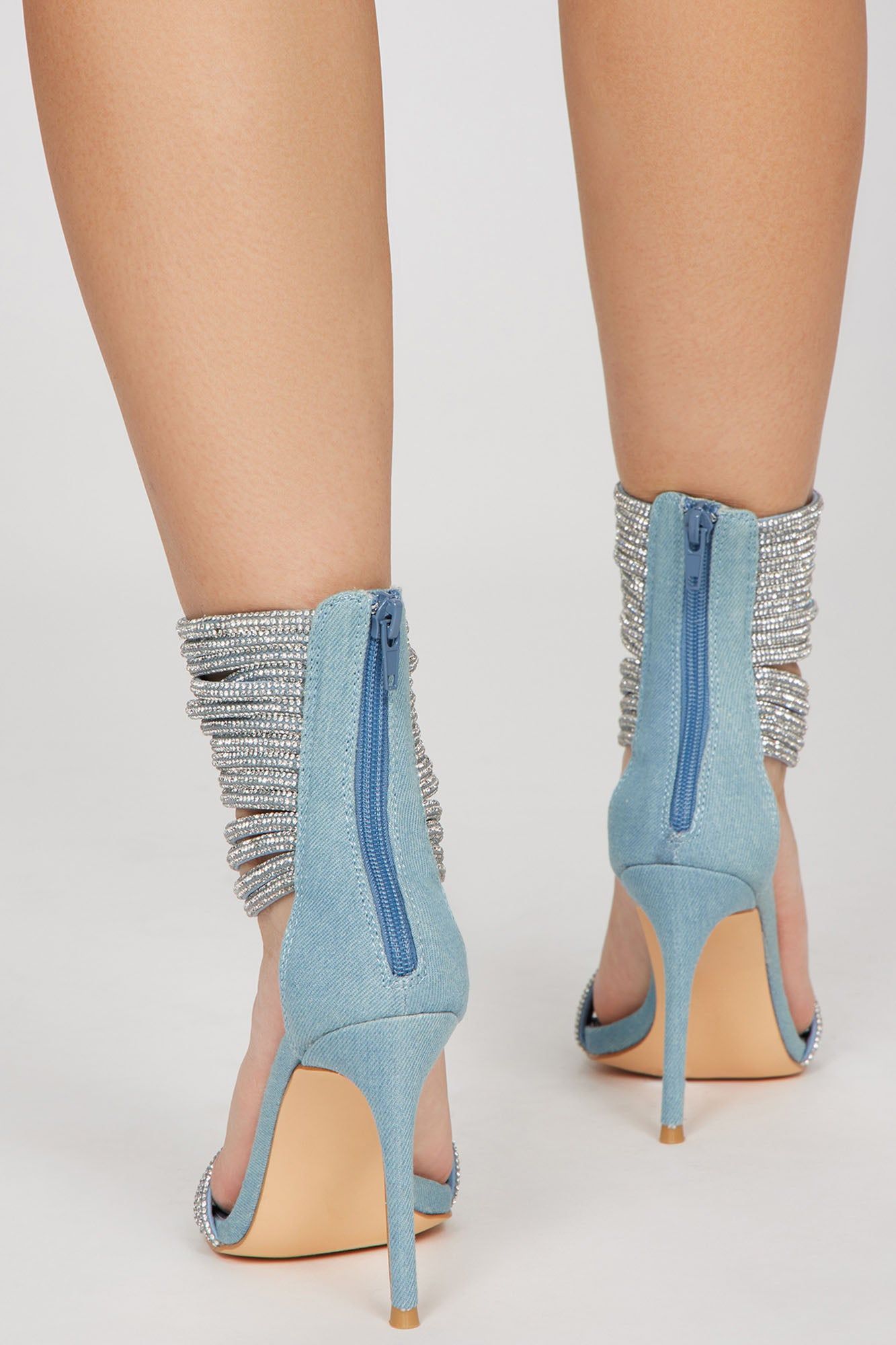 Kandi Embellished Heels - Denim sold by Fashion Nova product image thumbnail 4