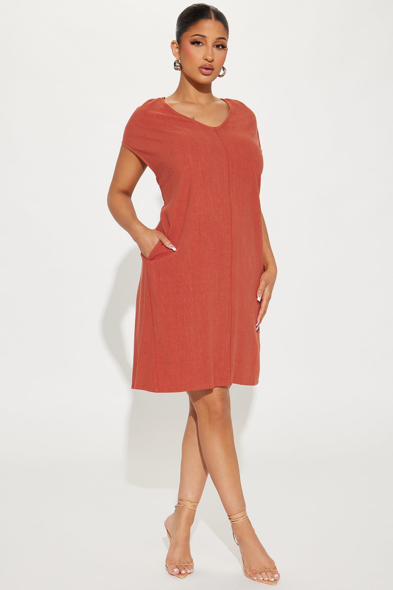 Nadene T-shirt Midi Dress - Rust sold by Fashion Nova product image thumbnail 2
