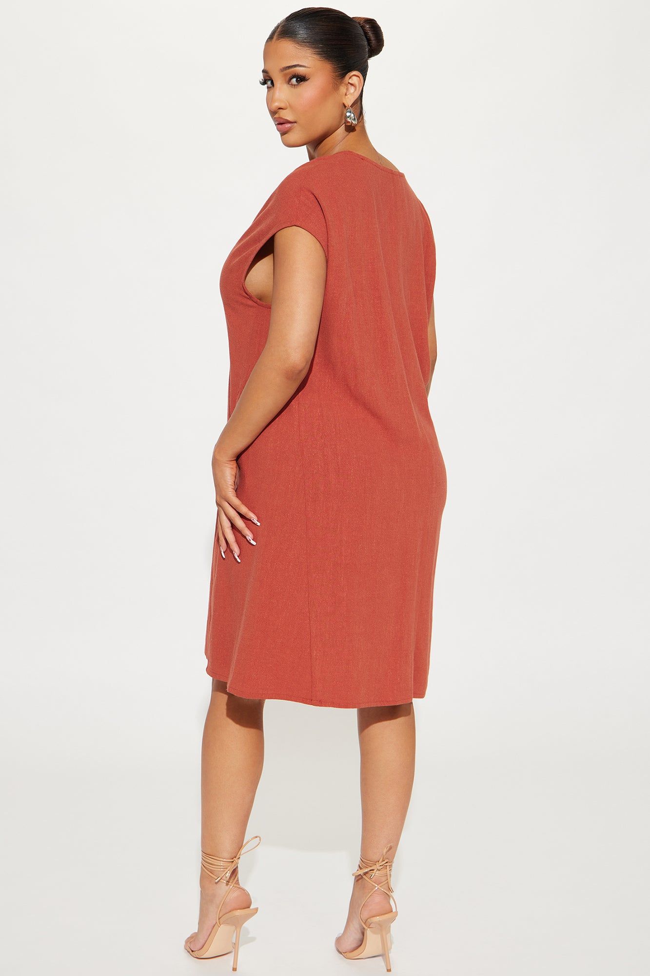 Nadene T-shirt Midi Dress - Rust sold by Fashion Nova product image thumbnail 3