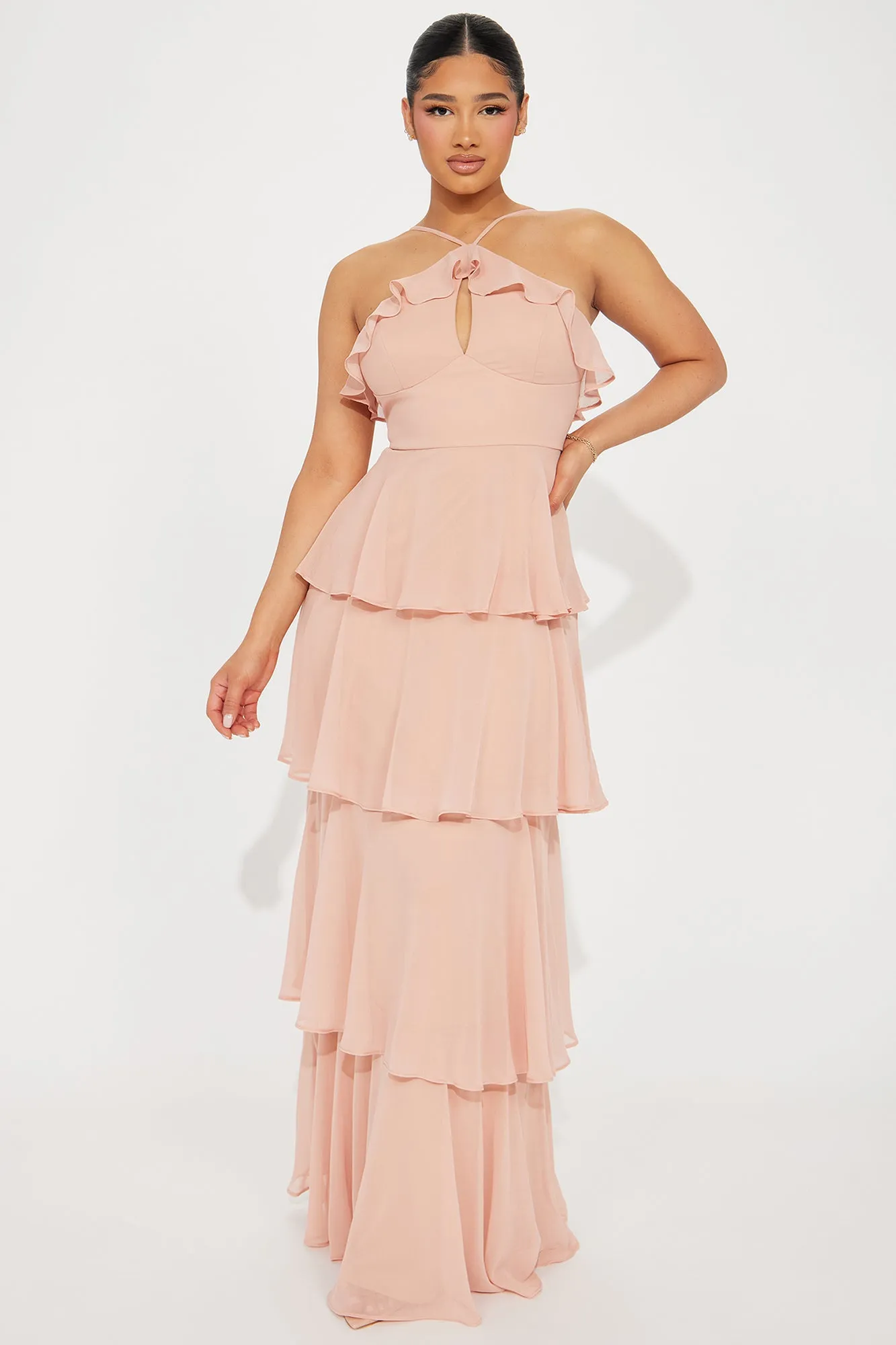 Tabitha Chiffon Maxi Dress - Peach sold by Fashion Nova