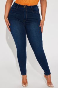 Tall Alexa High Rise Booty Lifter Skinny Jeans - Dark Denim sold by Fashion Nova