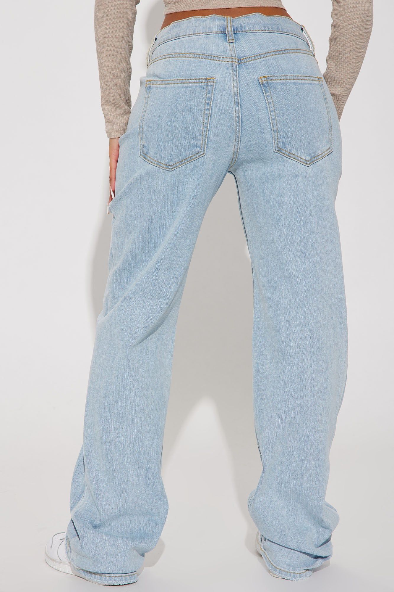 Be Authentic Slouchy Stretch Straight Leg Jeans - Light Wash sold by Fashion Nova product image thumbnail 3