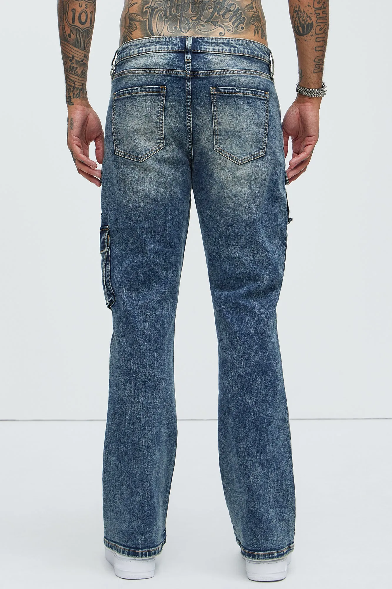 Mikey Slim Stacked Flare Jeans - Dark Wash sold by Fashion Nova product image thumbnail 4