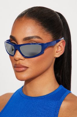 Looking Cute Sunglasses - Blue sold by Fashion Nova