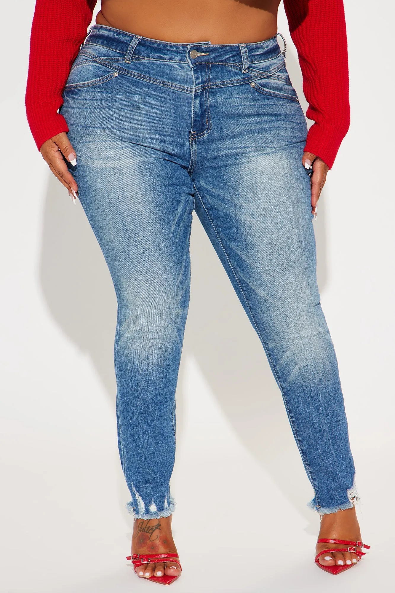 Left Him Behind Stretch Skinny Jeans - Medium Wash sold by Fashion Nova product image thumbnail 5