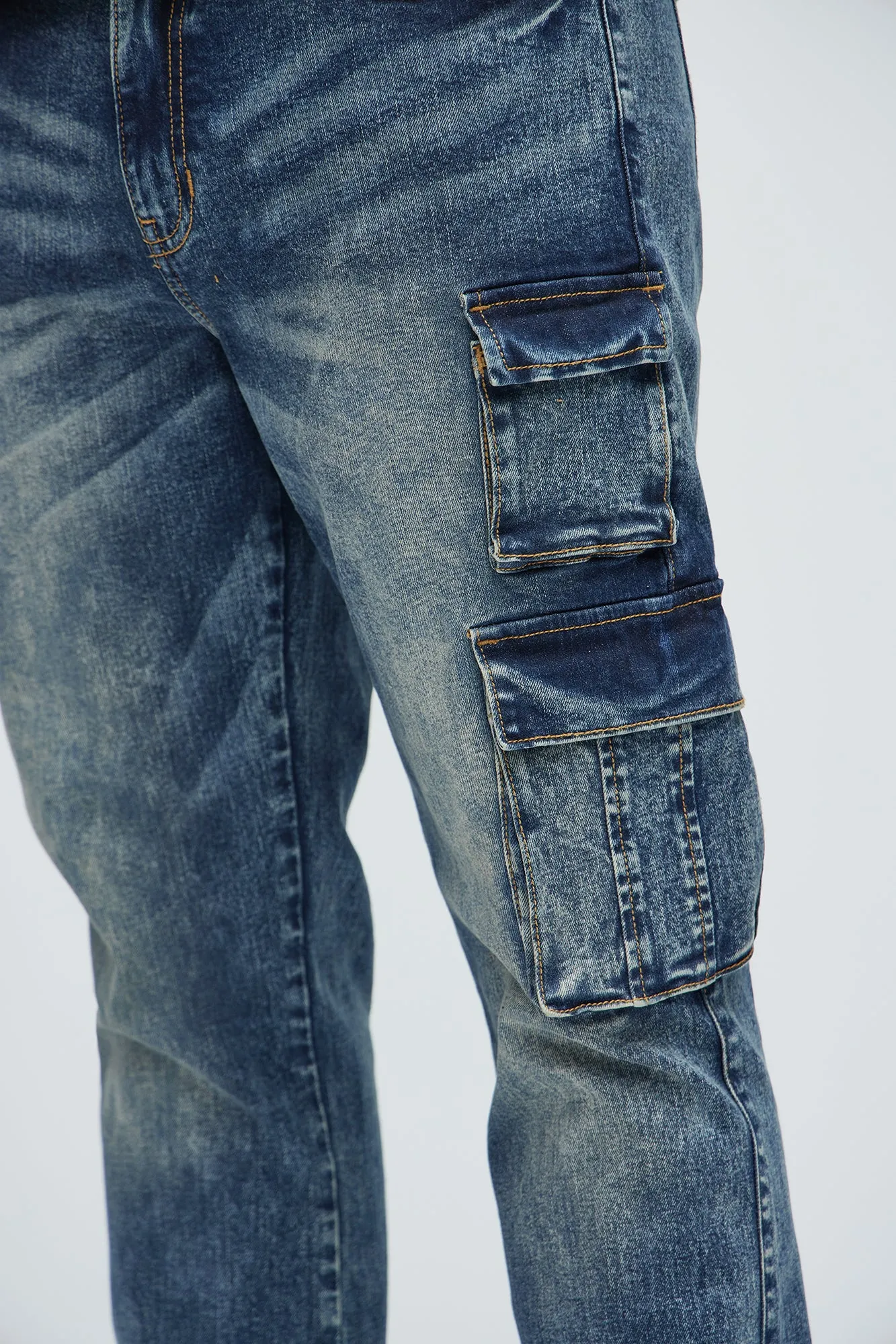 Mikey Slim Stacked Flare Jeans - Dark Wash sold by Fashion Nova product image thumbnail 3