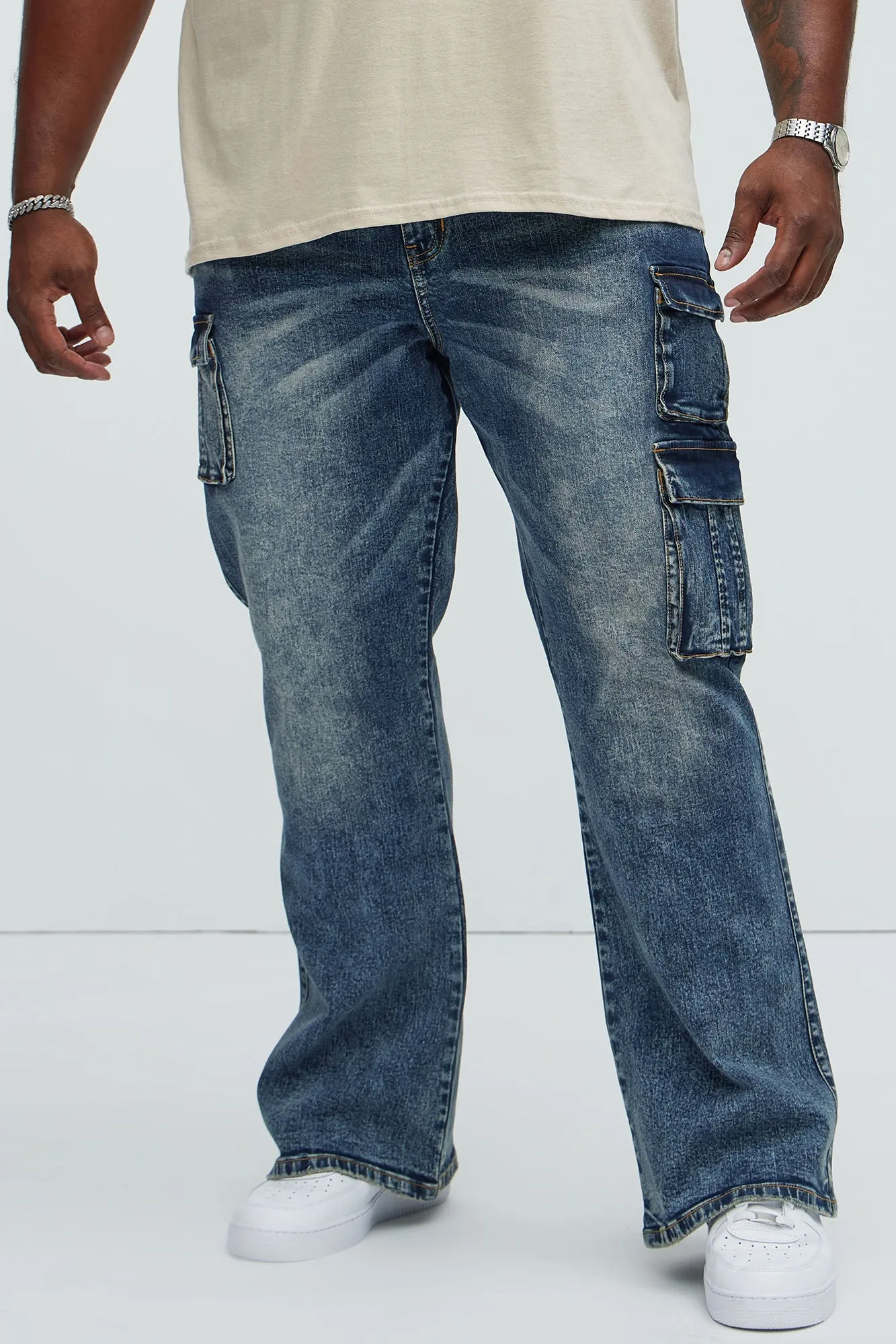 Mikey Slim Stacked Flare Jeans - Dark Wash sold by Fashion Nova product image thumbnail 5