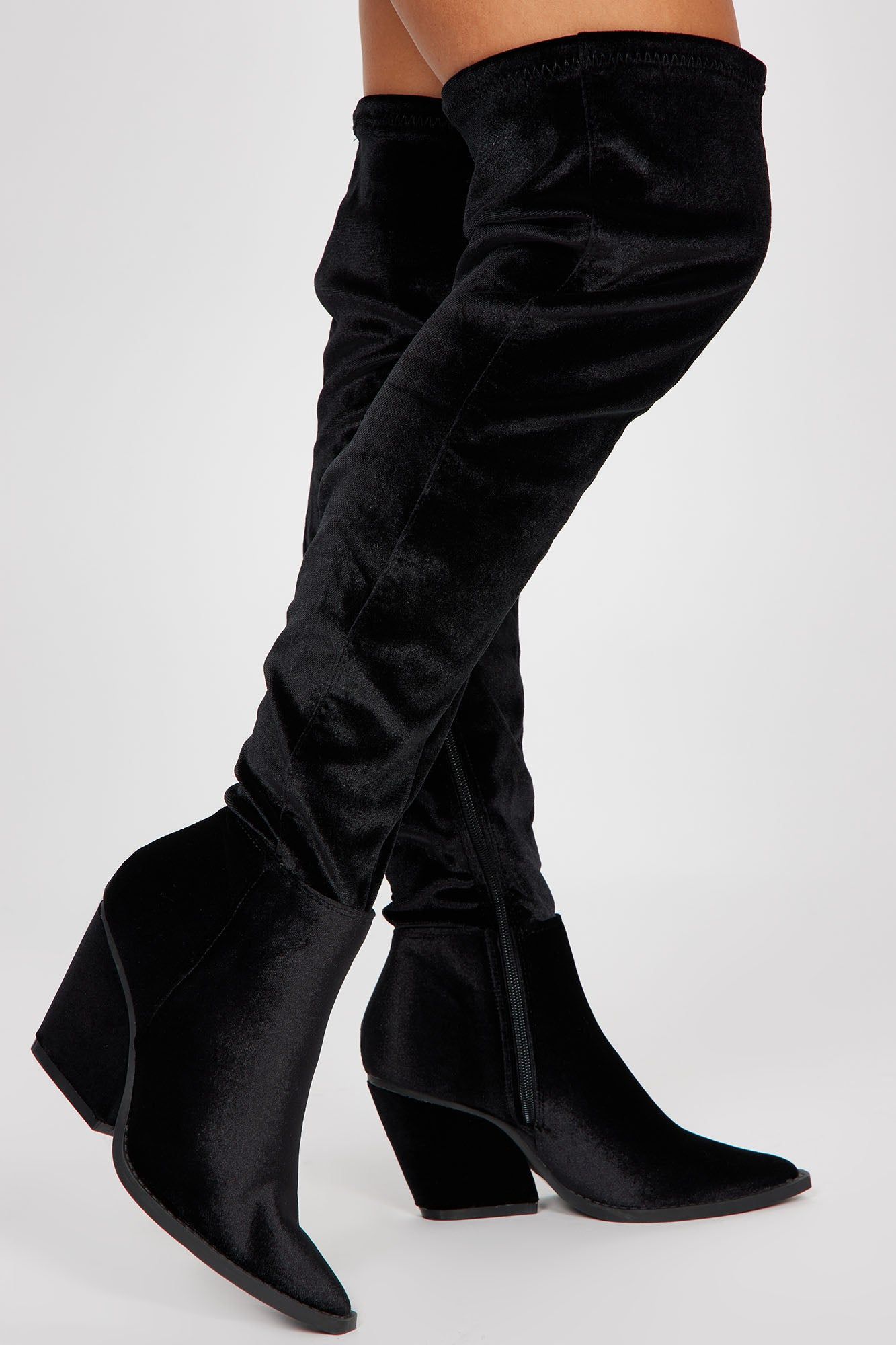 Piece Of Mind Over The Knee Heeled Boots - Black sold by Fashion Nova product image thumbnail 2