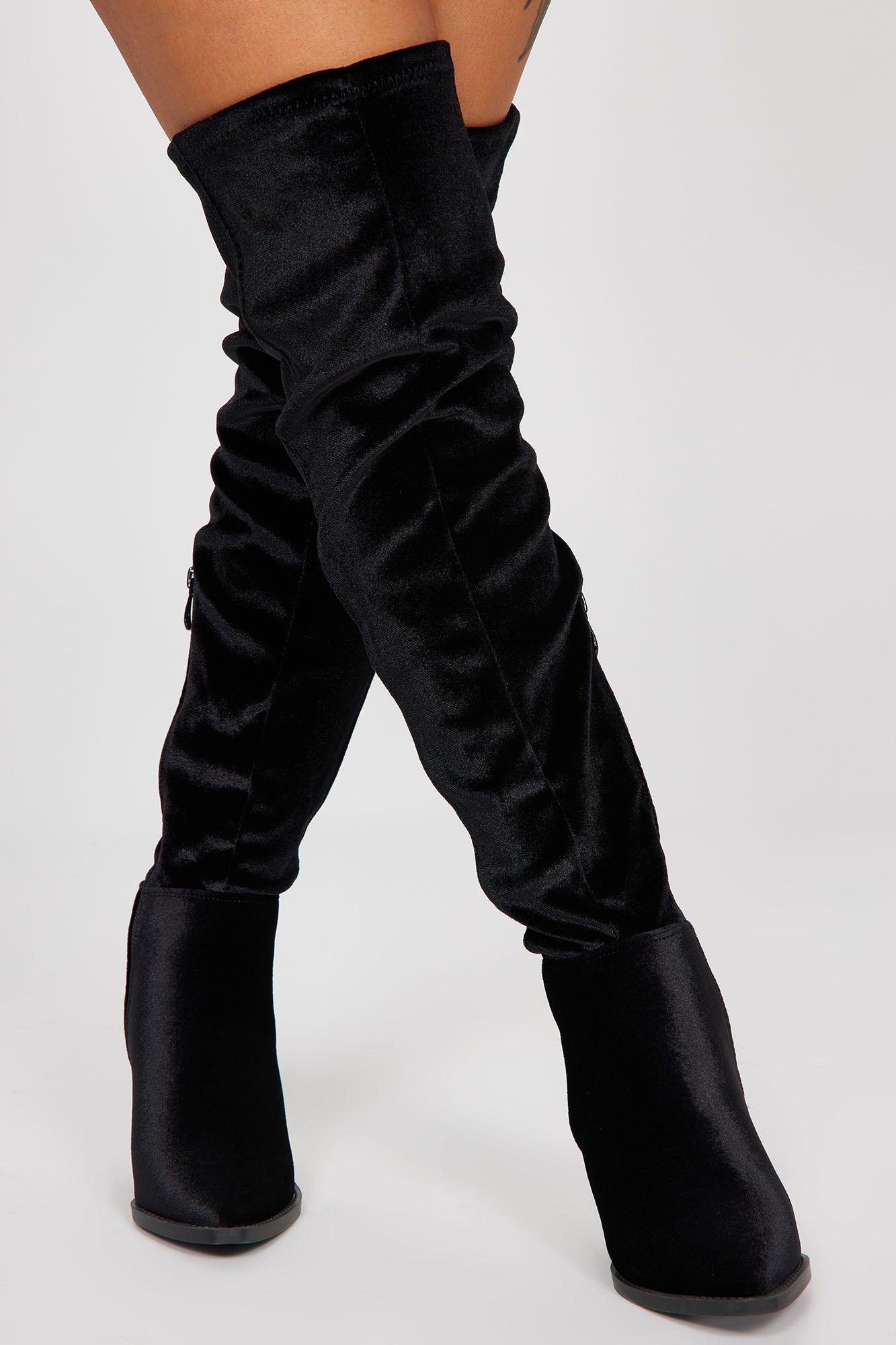 Piece Of Mind Over The Knee Heeled Boots - Black sold by Fashion Nova product image thumbnail 3