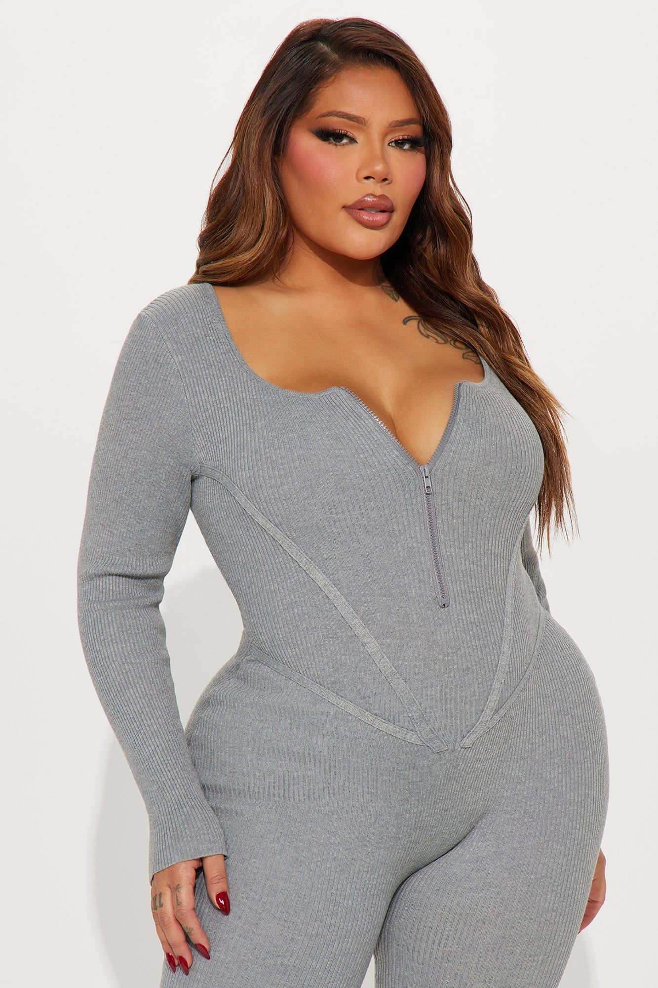 More About Me Sweater Jumpsuit - Heather Grey sold by Fashion Nova product image thumbnail 5
