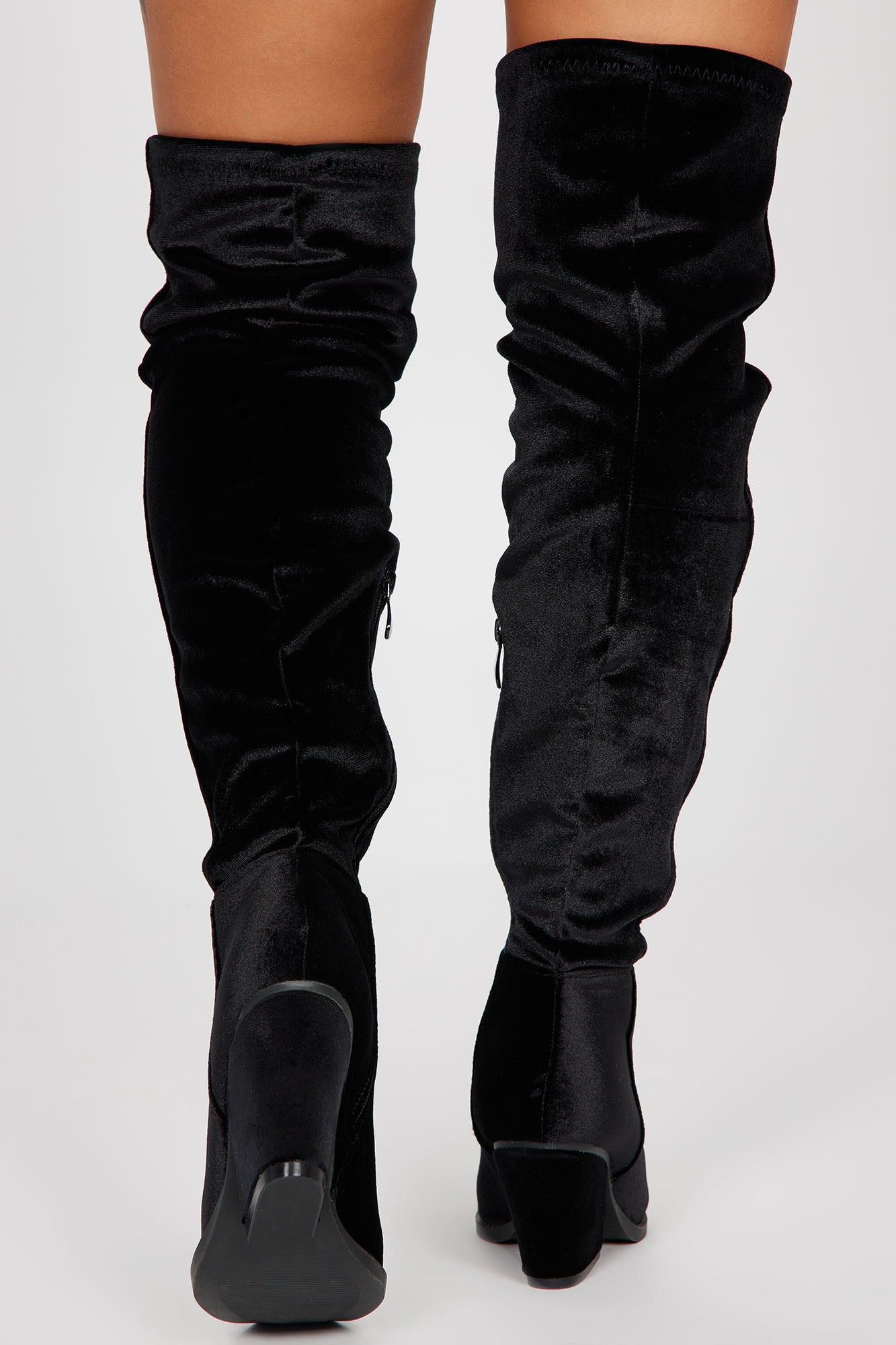 Piece Of Mind Over The Knee Heeled Boots - Black sold by Fashion Nova product image thumbnail 4