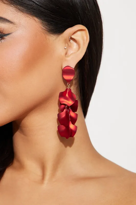 Rosetta Earrings - Red made by Fashion Nova