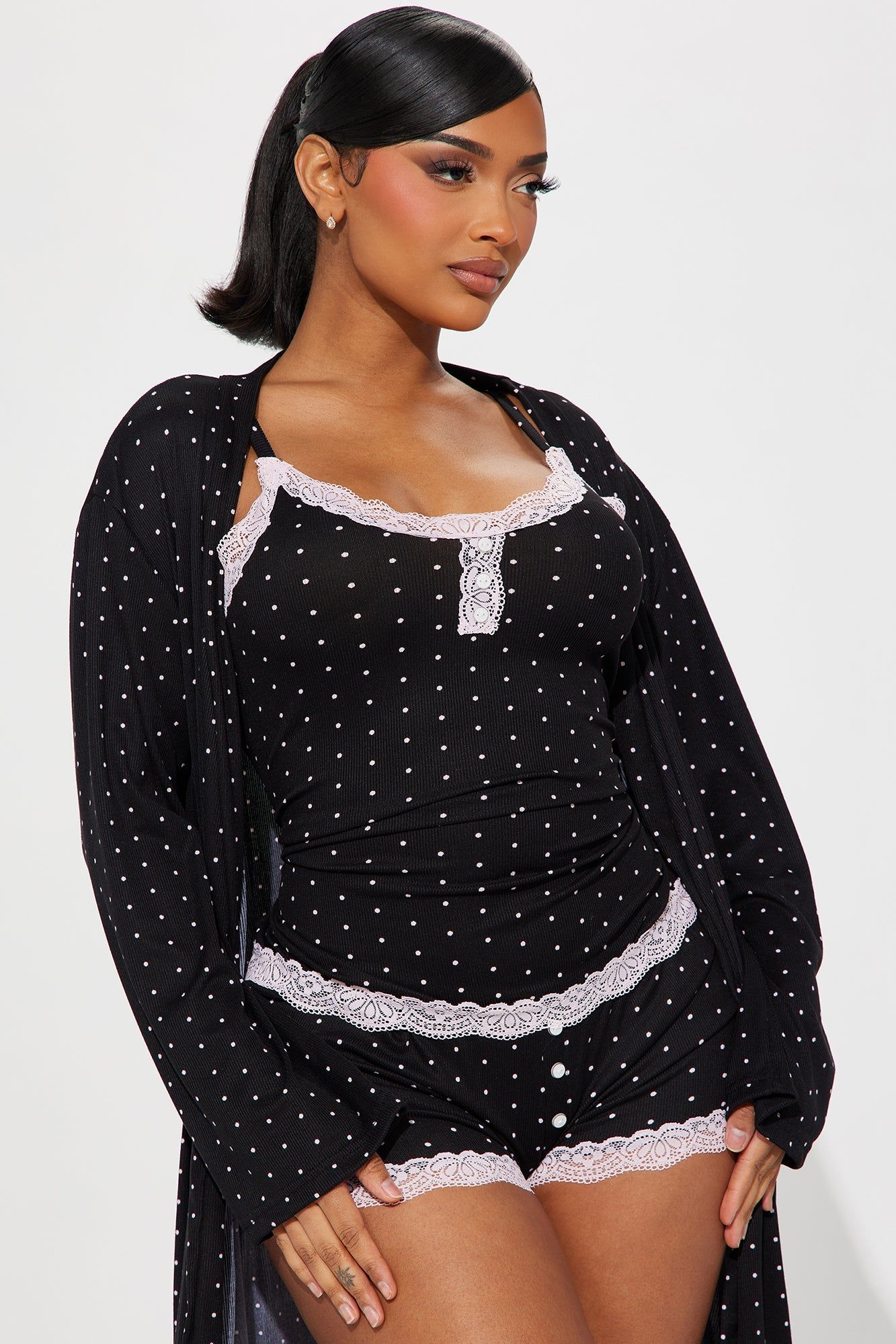 Sleep Tight PJ Robe Set - Black/combo sold by Fashion Nova product image thumbnail 2