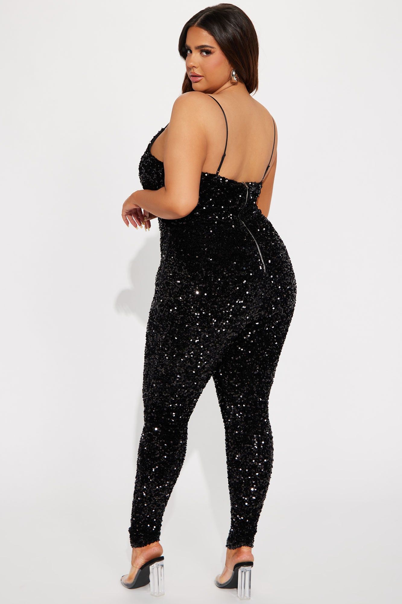 Got That Feeling Sequin Jumpsuit - Black sold by Fashion Nova product image thumbnail 6