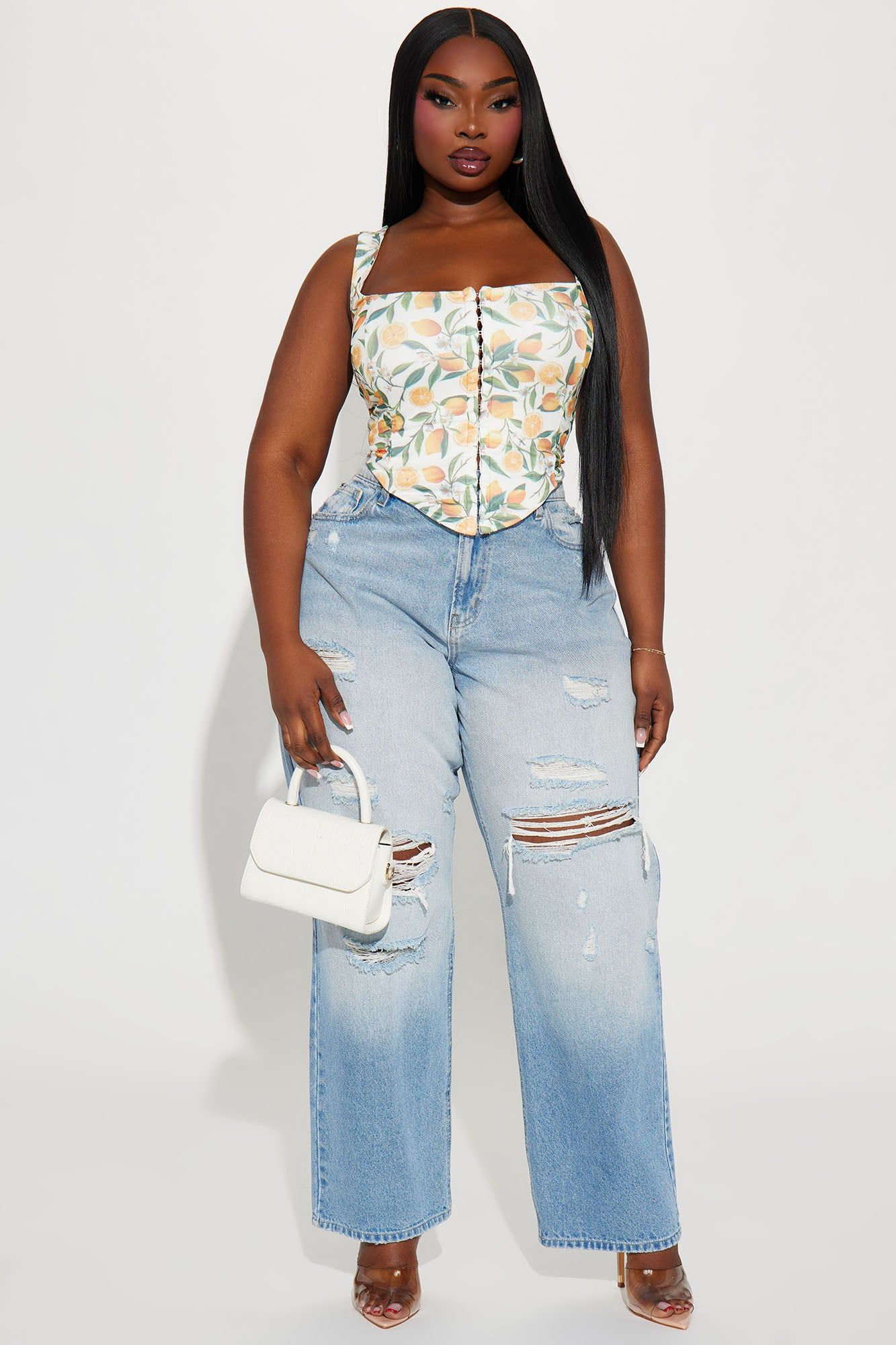 Life Gives You Lemons Corset Top - Ivory/combo sold by Fashion Nova product image thumbnail 5