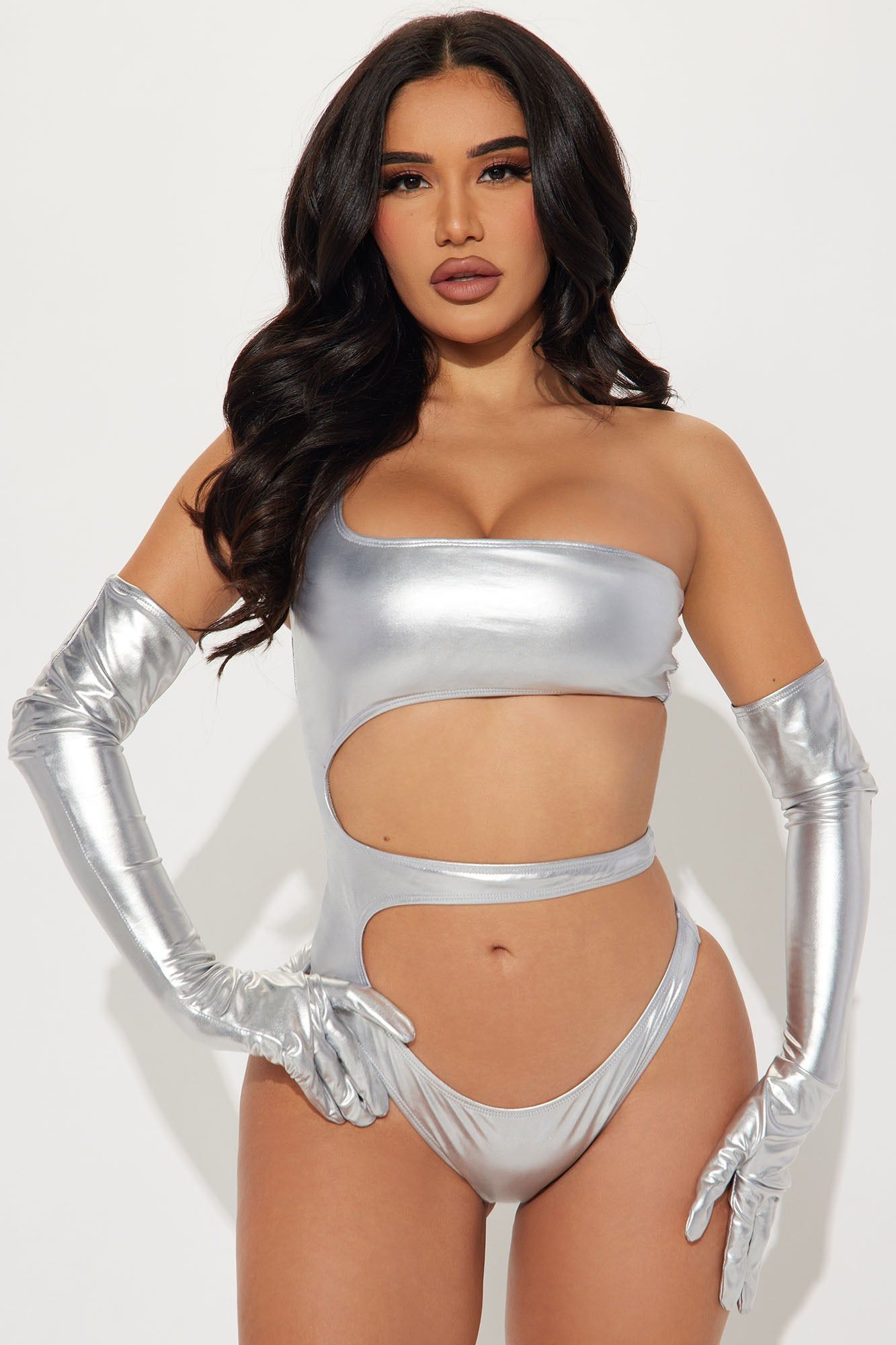 Brighter Than The Sun 3 Piece Sunsuit - Silver sold by Fashion Nova product image thumbnail 2