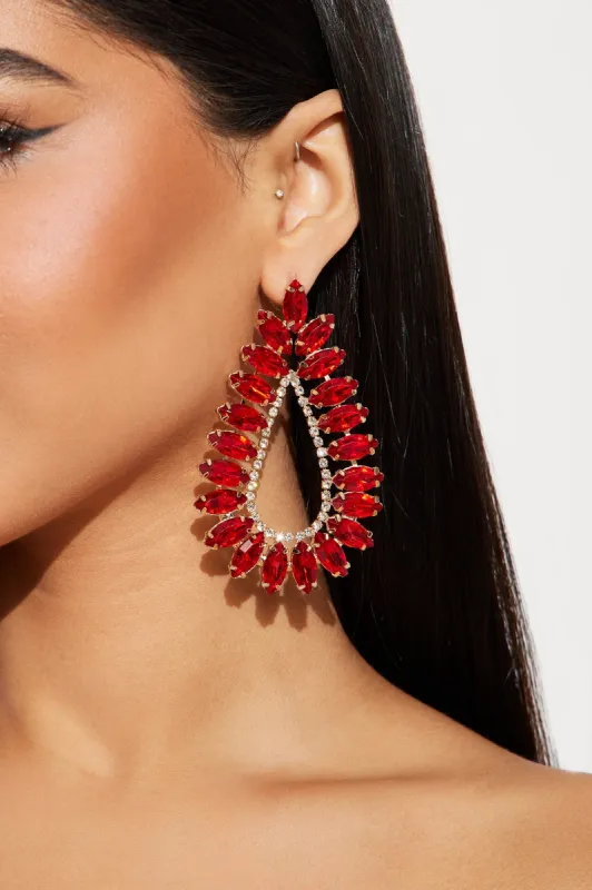 Chelsea Babe Drop Earrings - Red made by Fashion Nova