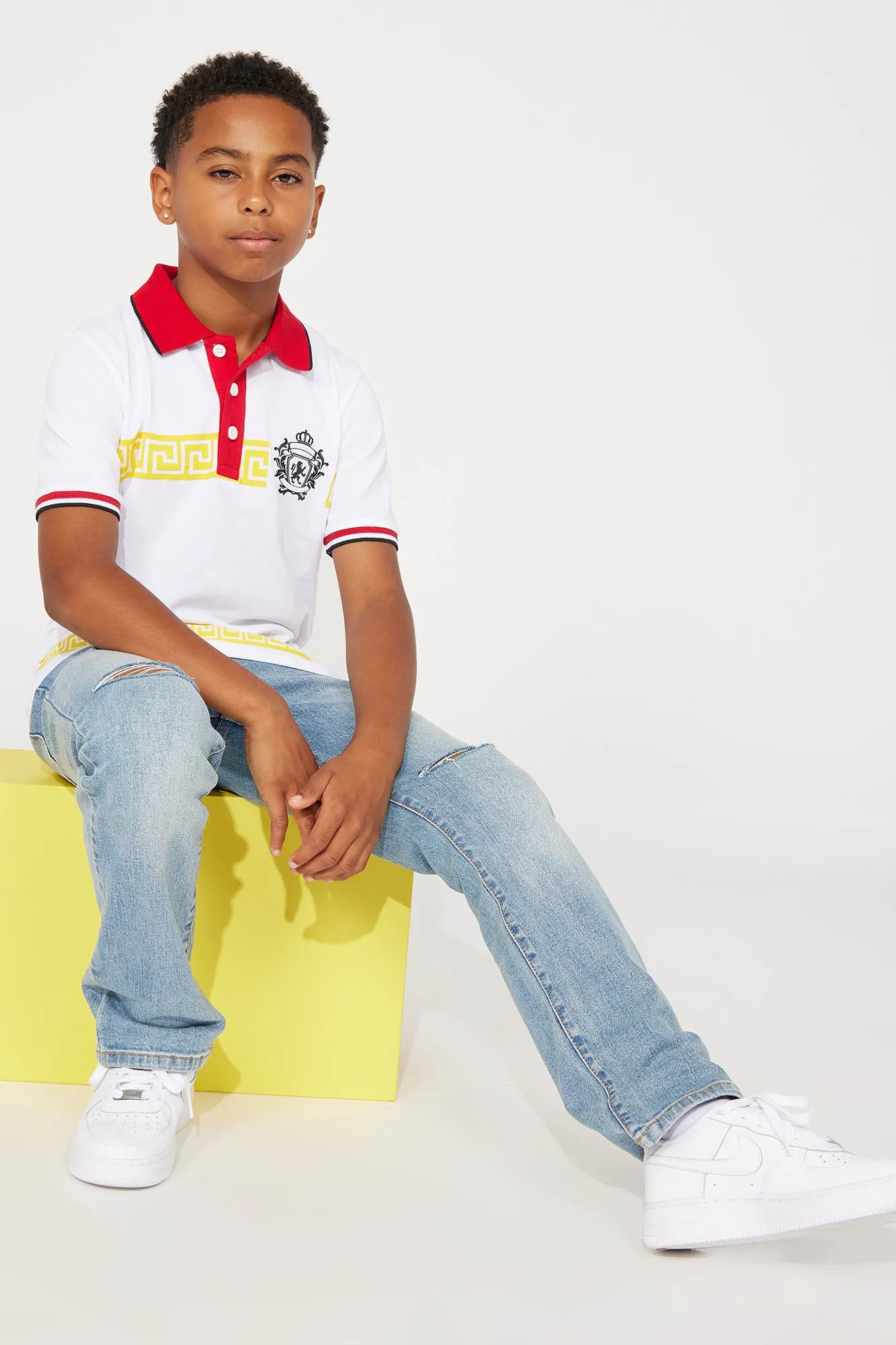 Mini Luis Pique Polo - White sold by Fashion Nova product image thumbnail 2