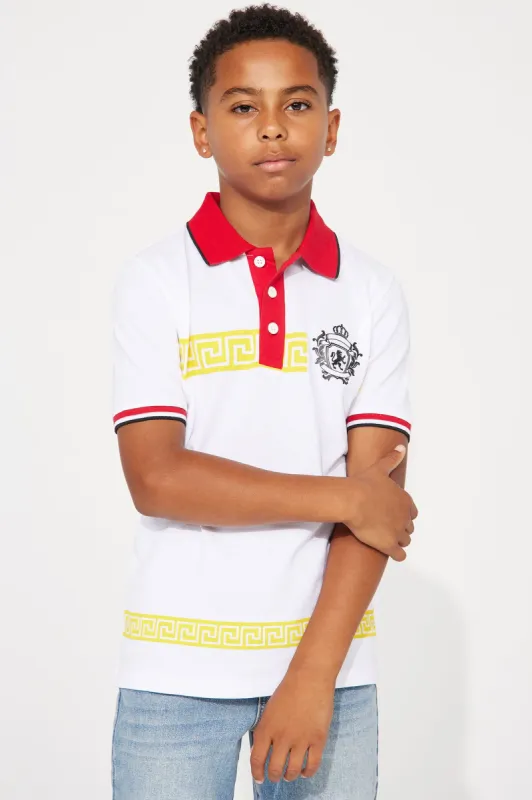Mini Luis Pique Polo - White sold by Fashion Nova