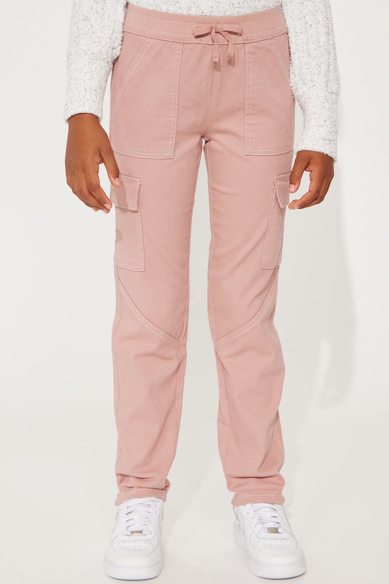 Mini Twill Roll Cuff Cargo Pants - Rose sold by Fashion Nova