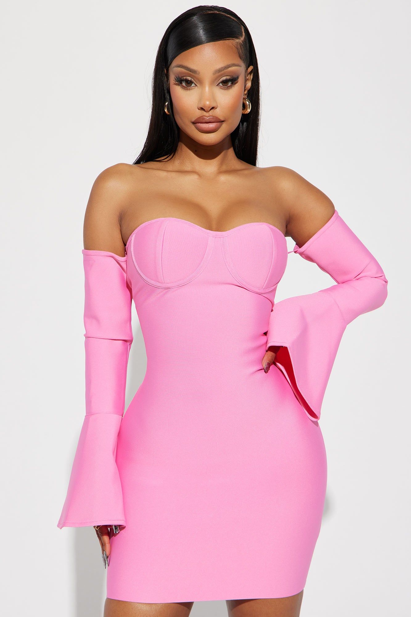 Andrea Bandage Mini Dress - Pink sold by Fashion Nova