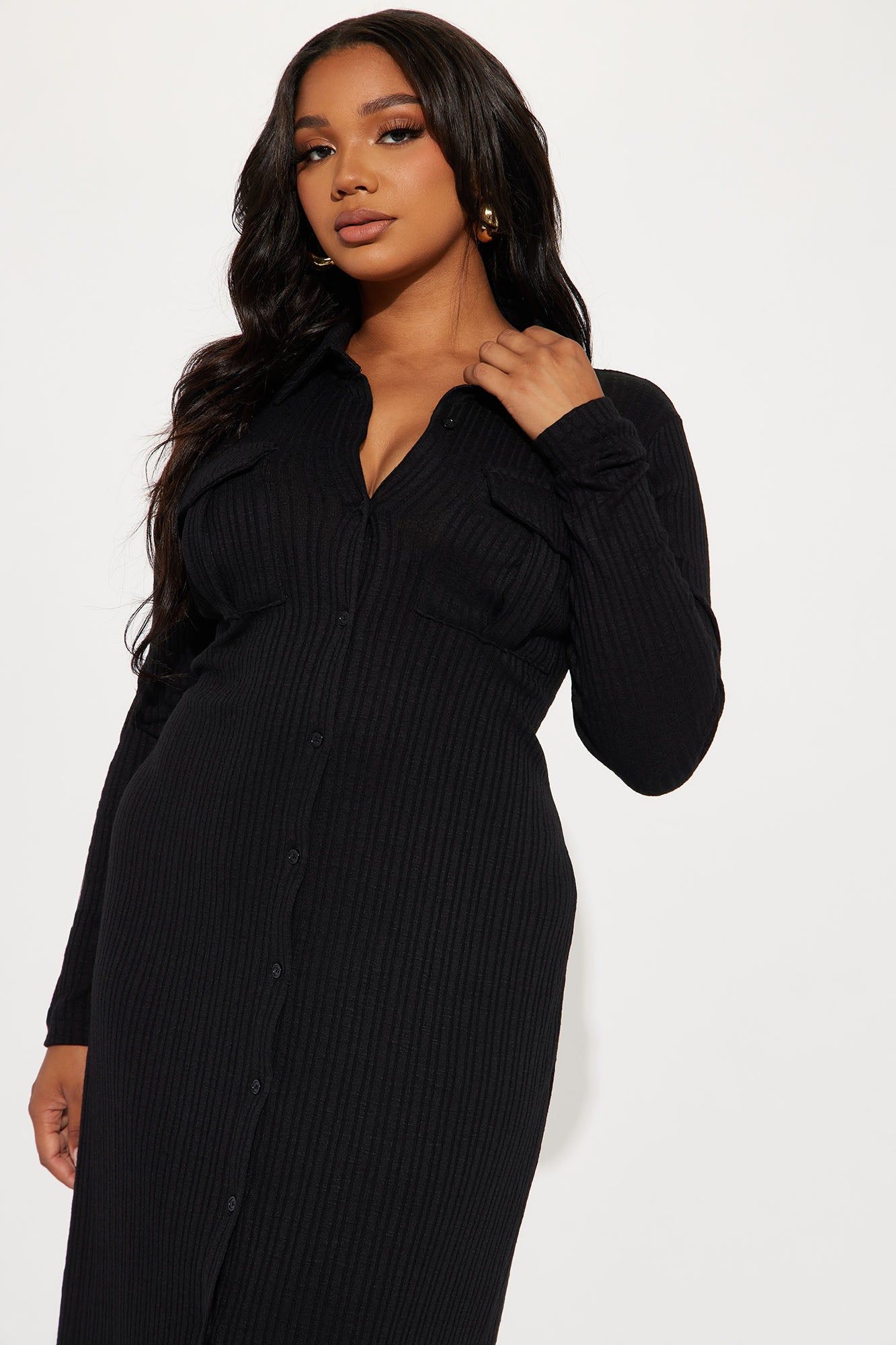 Barcelona Ribbed Midi Dress - Black sold by Fashion Nova product image thumbnail 5