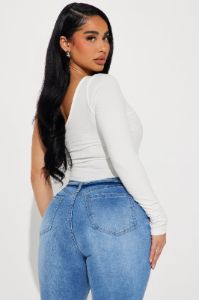 She's All That One Shoulder Bodysuit - Ivory sold by Fashion Nova