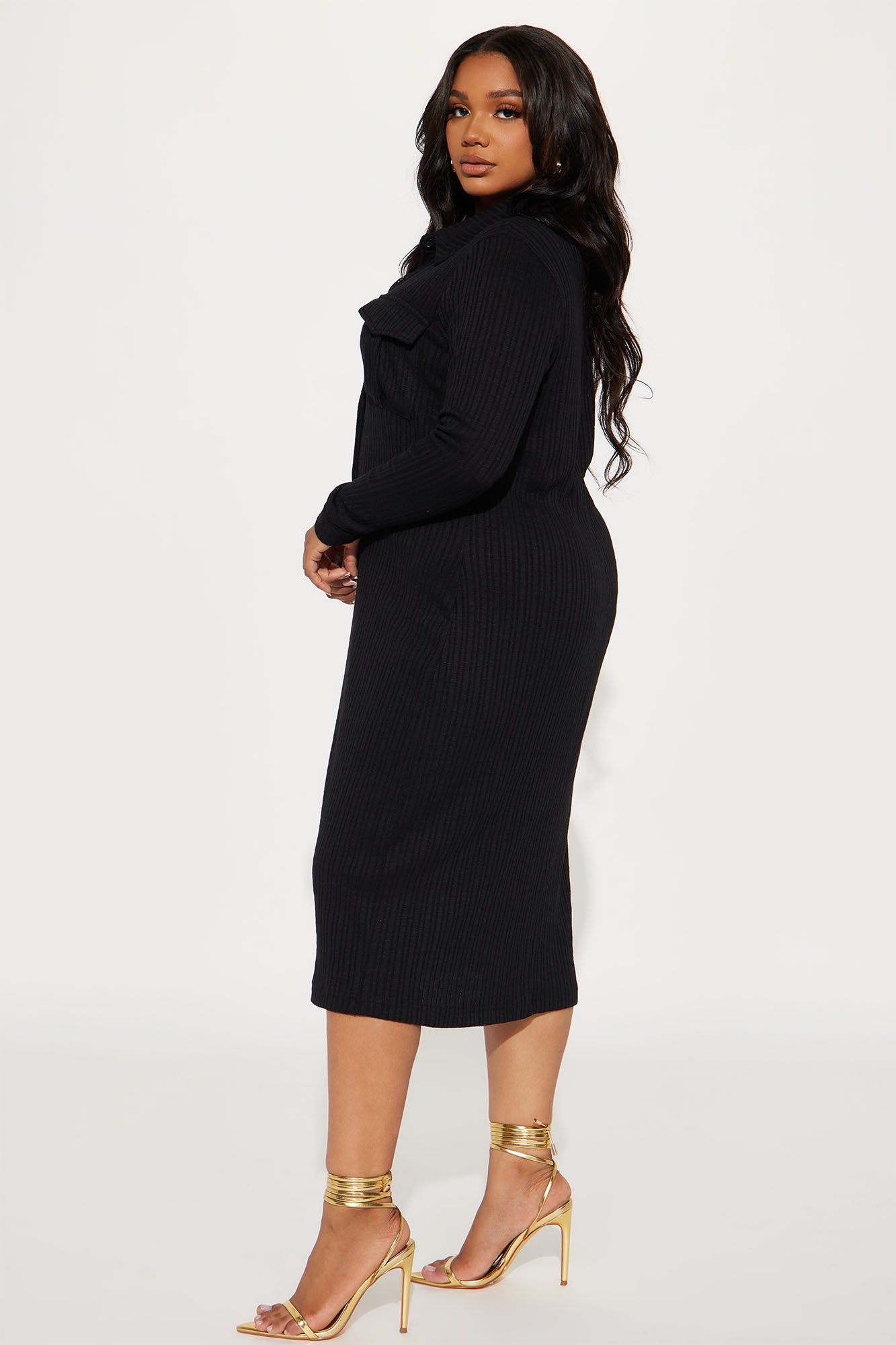 Barcelona Ribbed Midi Dress - Black sold by Fashion Nova product image thumbnail 6