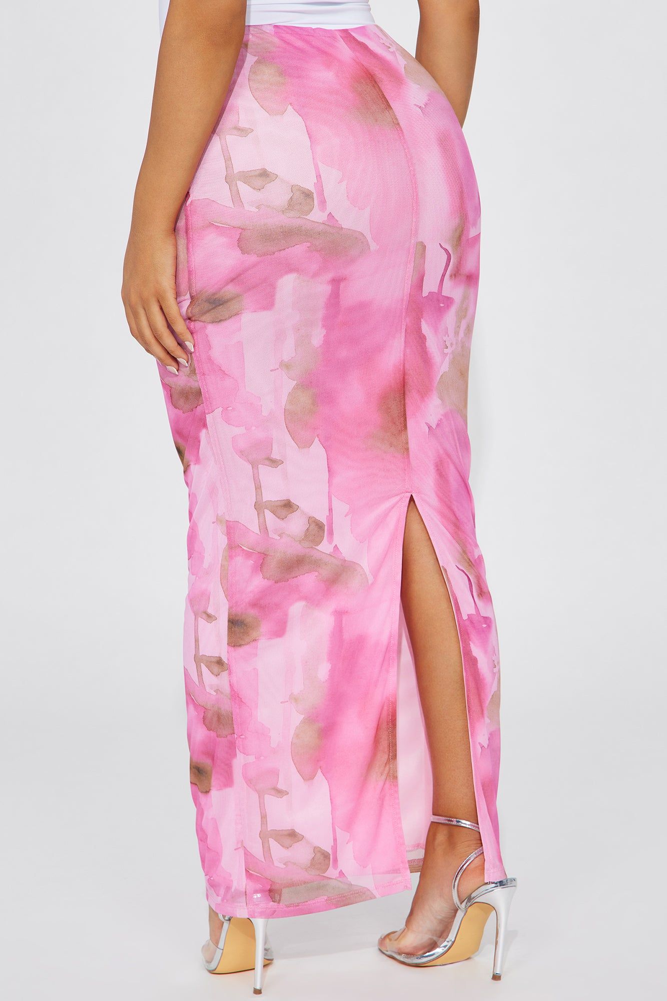 Aurora Mesh Maxi Skirt - Pink/combo sold by Fashion Nova product image thumbnail 3