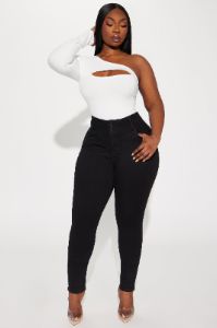 She's All That One Shoulder Bodysuit - Ivory sold by Fashion Nova