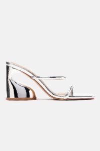 Try Your Luck Novelty Mules - Silver sold by Fashion Nova