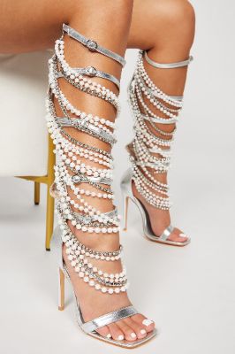 Another Status Strappy Heeled Sandals - Silver sold by Fashion Nova